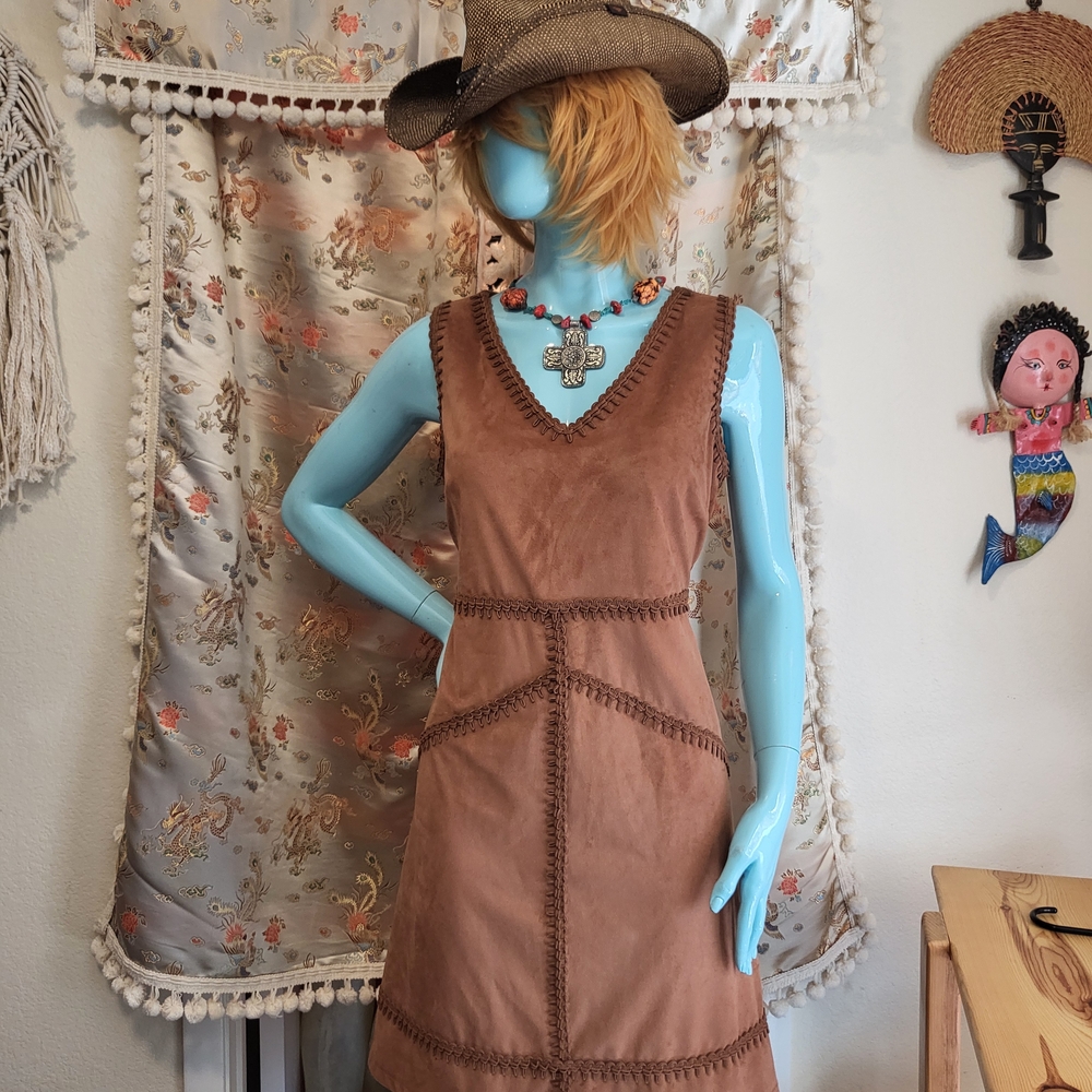 Nanette Lepore Brown Suede Midi Dress